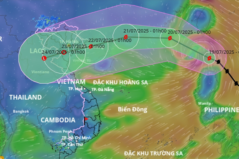 Bão Wipha vào Biển Đông thành bão số 3, khả năng di chuyển về hướng vịnh Bắc Bộ