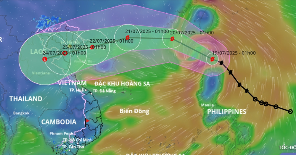 Bão Wipha vào Biển Đông thành bão số 3, khả năng di chuyển về hướng vịnh Bắc Bộ