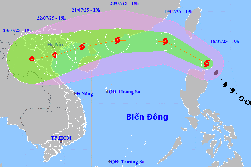 Đặc trưng của cơn bão Wipha khi vào Biển Đông, miền Bắc có thể mưa lớn 600mm/đợt