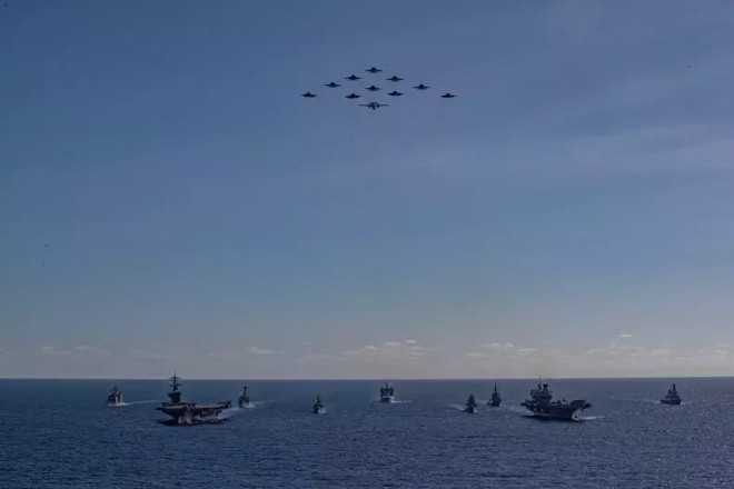 Tàu sân bay Mỹ và đồng minh NATO phô trương sức mạnh ở Thái Bình Dương