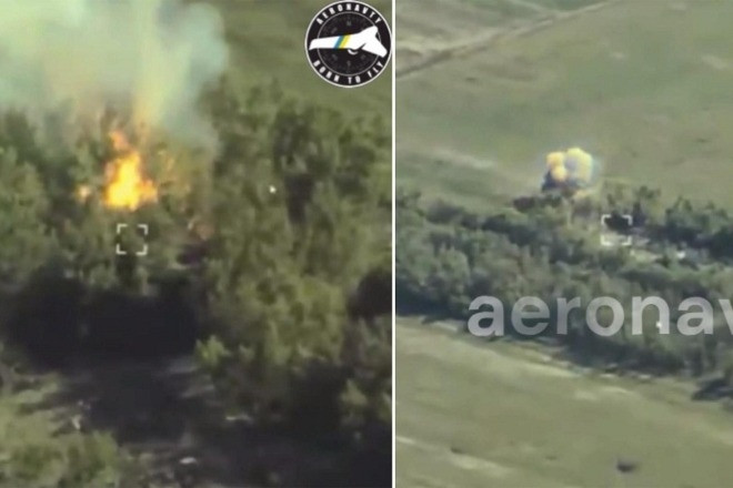 Video UAV Ukraine bắn cháy 3 pháo tự hành Msta-S của Nga tại Donetsk