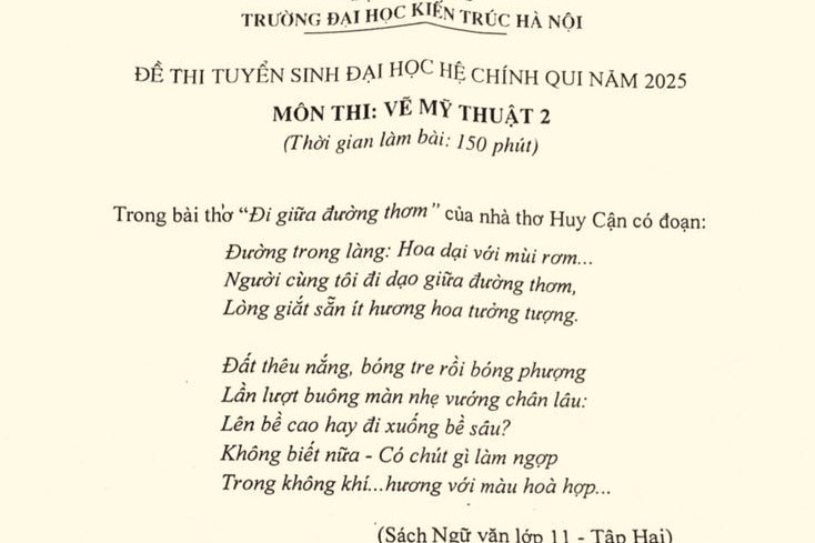 Đề thi môn Vẽ Mỹ thuật mà... ngỡ như đề thi Văn