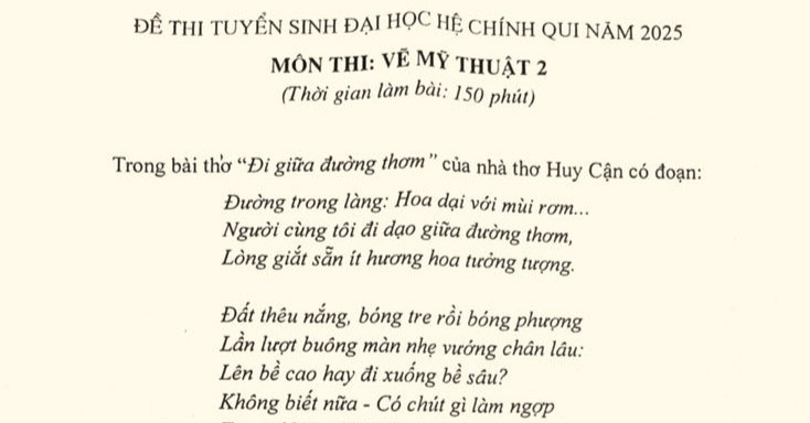 Đề thi môn Vẽ Mỹ thuật mà... ngỡ như đề thi Văn