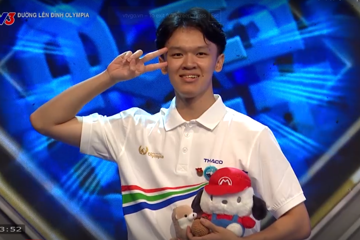 Nam sinh Khánh Hòa giành vé vào chung kết Đường lên đỉnh Olympia năm thứ 25