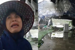 Nhìn bạt cưới bị xé nát, người phụ nữ Hà Nội khóc thành tiếng, dân mạng xót xa