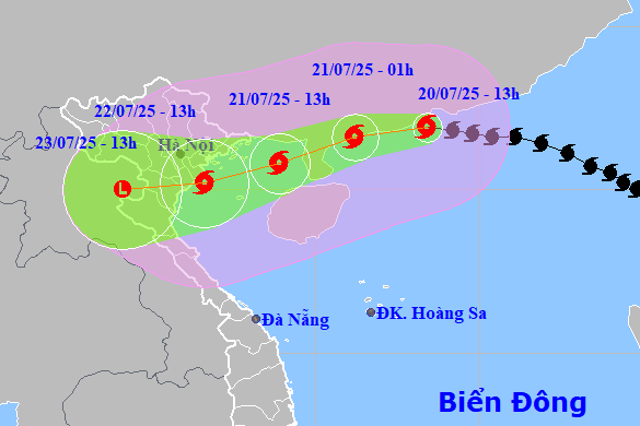 Tin mới nhất về bão số 3 Wipha: Giật cấp 15, cách Quảng Ninh - Hải Phòng 630km