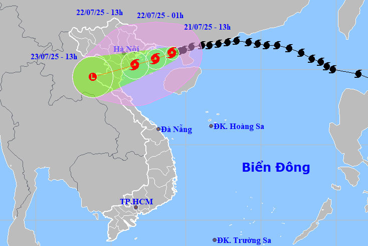 Bão số 3 Wipha mạnh thêm 1 cấp, cách Hưng Yên 280km - Ninh Bình 310km