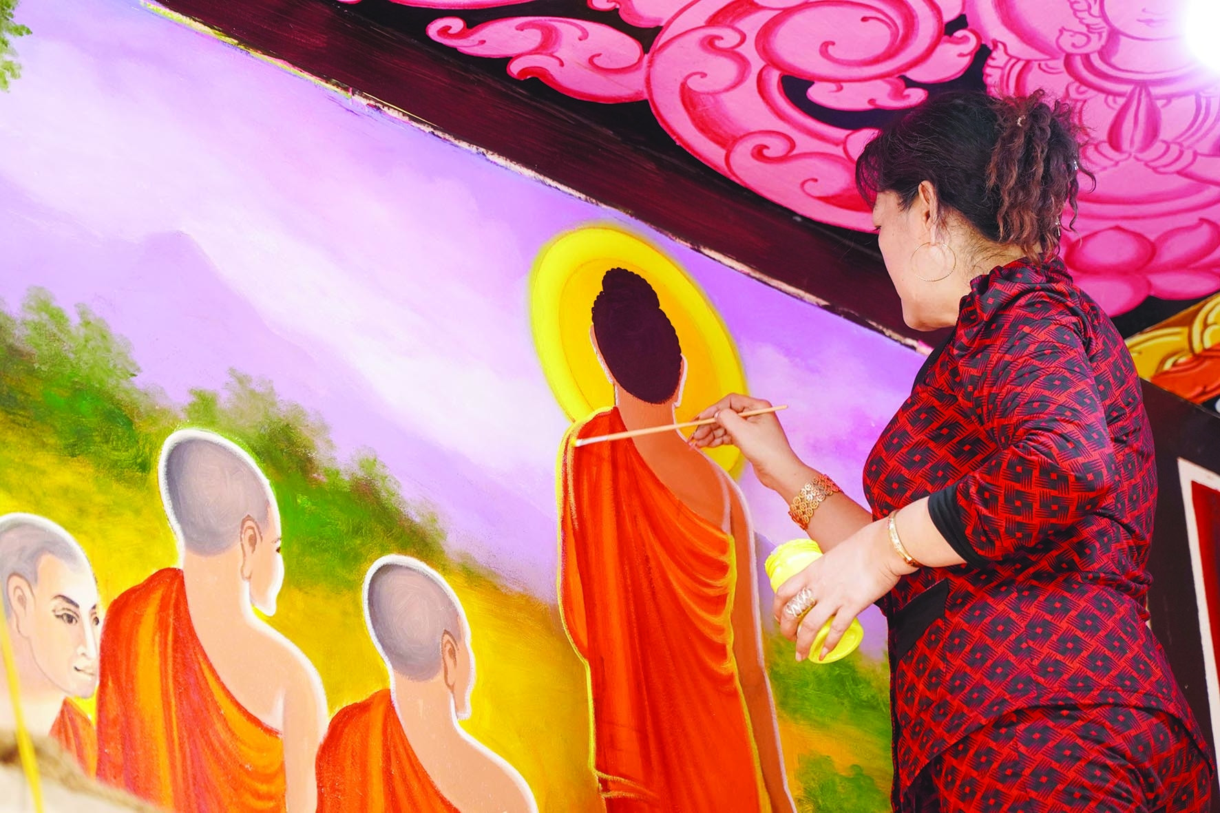 Nghệ nhân Khmer kể Phật tích bằng tranh