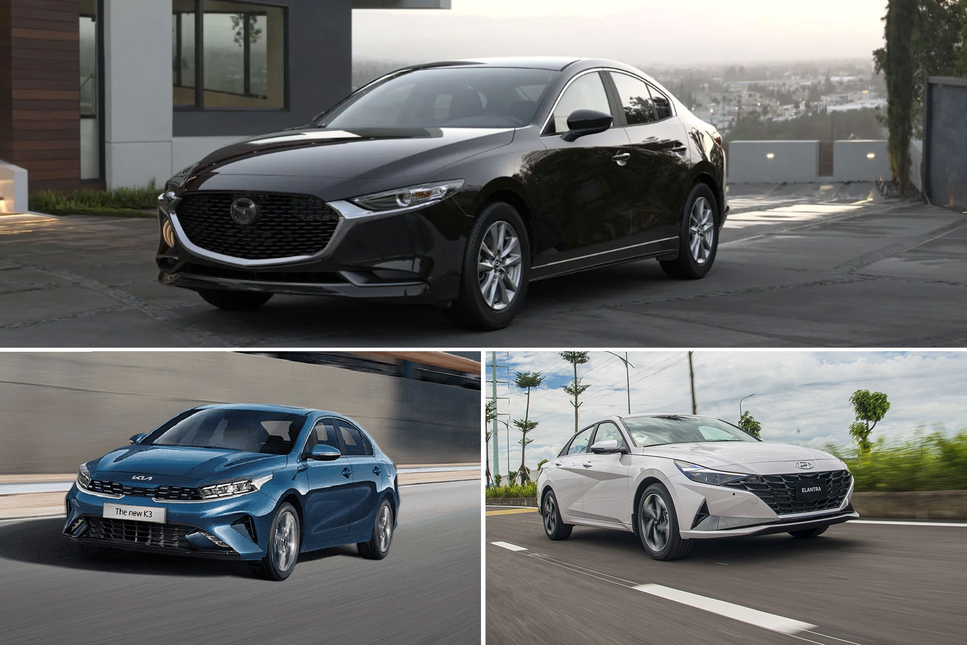 Xe sedan cỡ C giá 600 triệu đồng: Lựa chọn Mazda3, KIA K3 hay Hyundai Elantra?