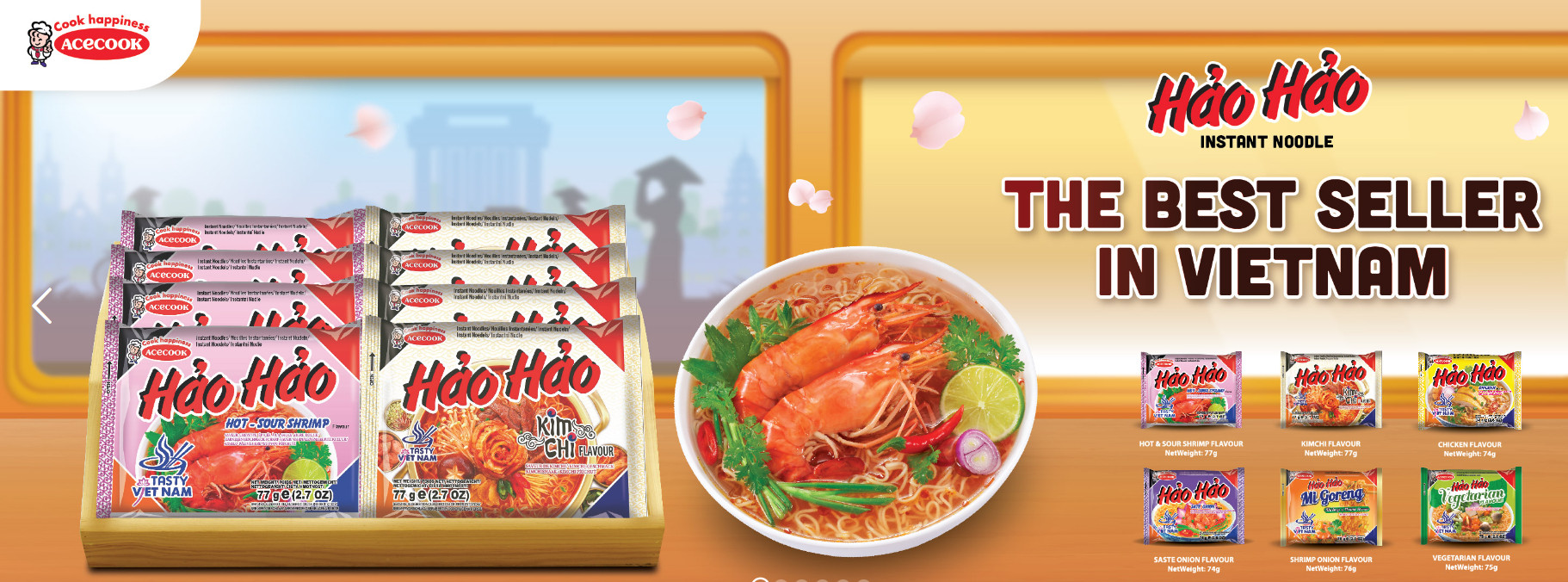 Hiện nay, sản phẩm Acecook đã được xuất khẩu đi hơn 40 quốc gia với trọng tâm là thương hiệu quốc tế Hảo Hảo.jpg