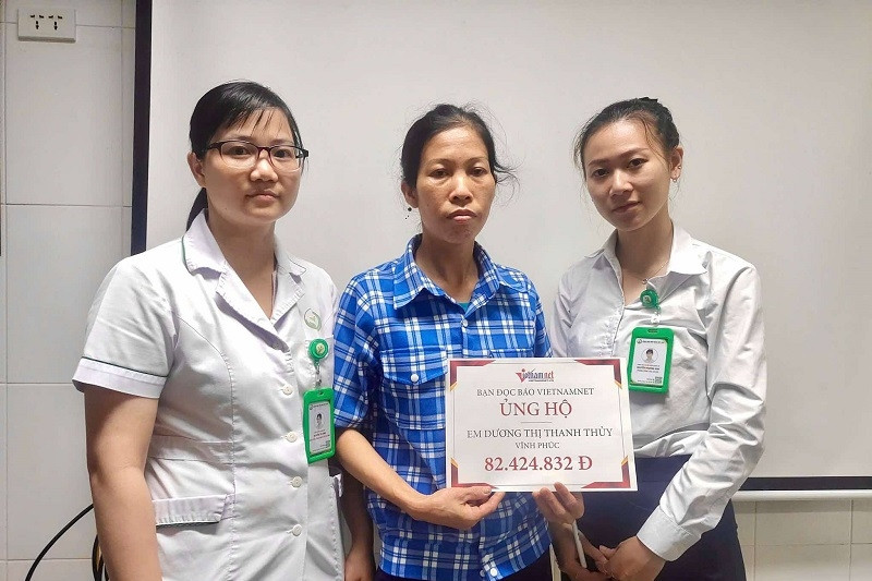 Trao hơn 82 triệu đồng đến em Dương Thị Thanh Thủy bị tai nạn giao thông