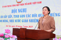 Trình Bộ Chính trị phương án tinh gọn 30 hội quần chúng trước ngày 31/8
