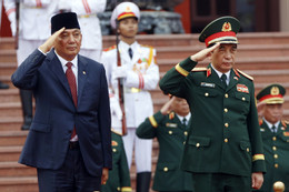 Đại tướng Phan Văn Giang chủ trì lễ đón Bộ trưởng Quốc phòng Indonesia