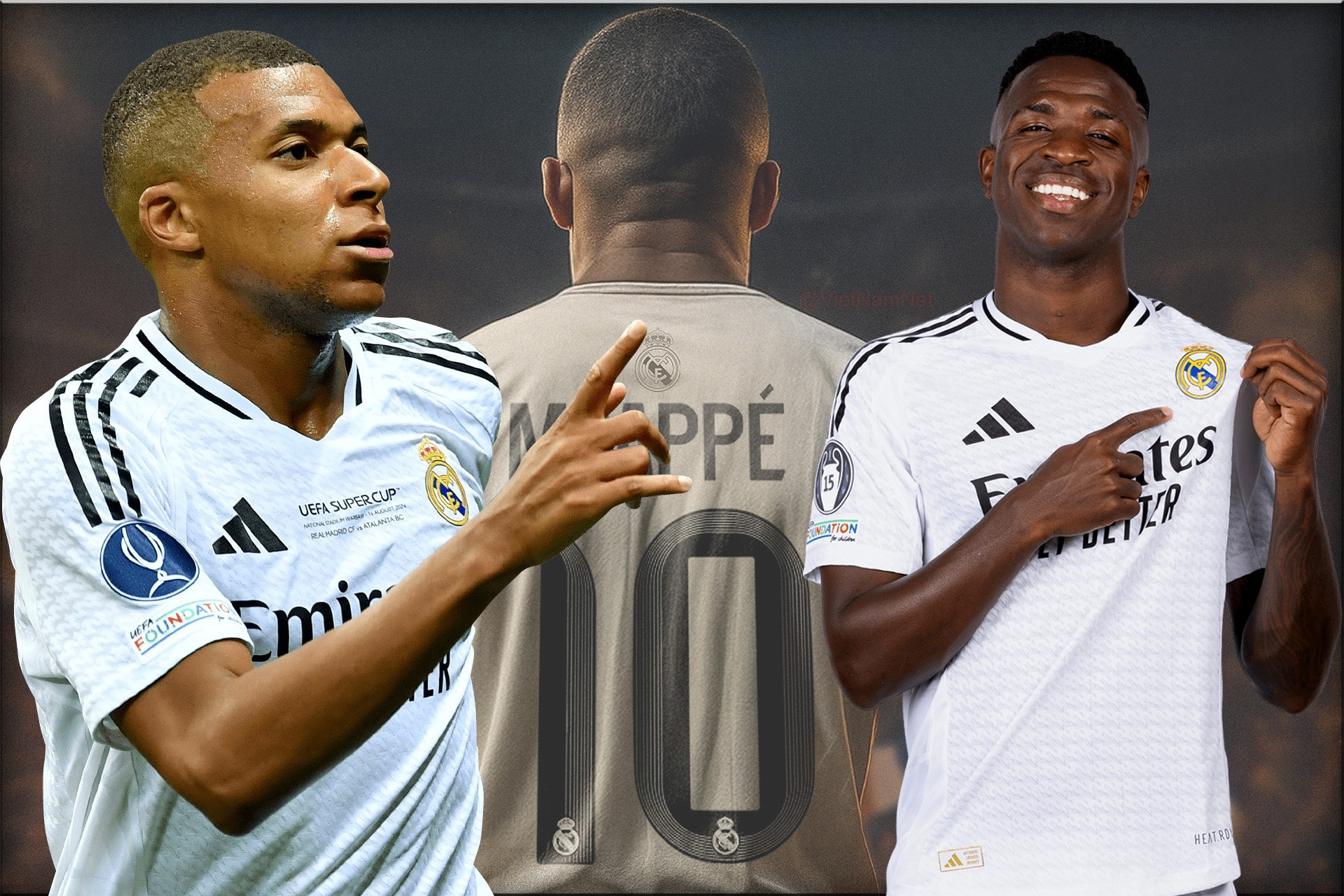 Kylian Mbappe khoác số 10 hào quang: Real Madrid dằn mặt Vinicius