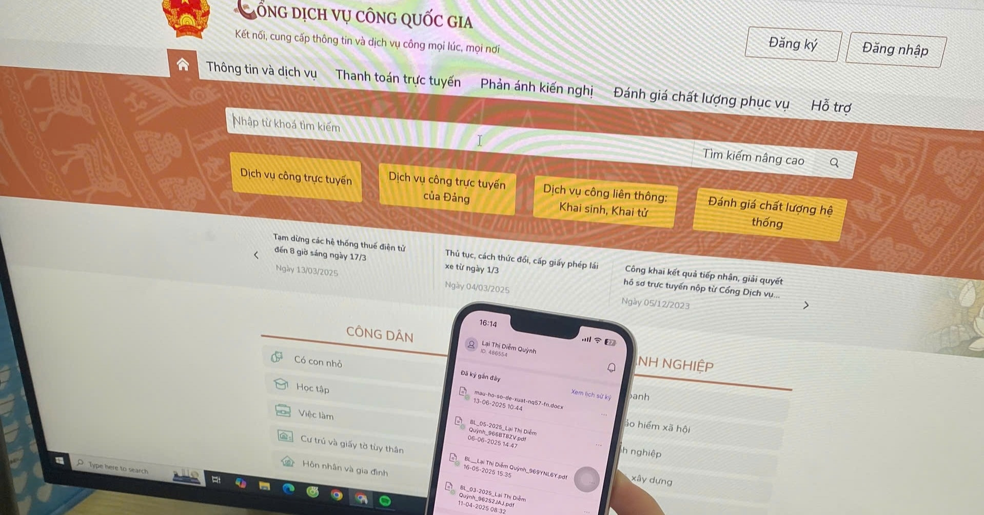 Thanh toán online lệ phí xét tuyển đại học 2025 qua Cổng Dịch vụ công quốc gia