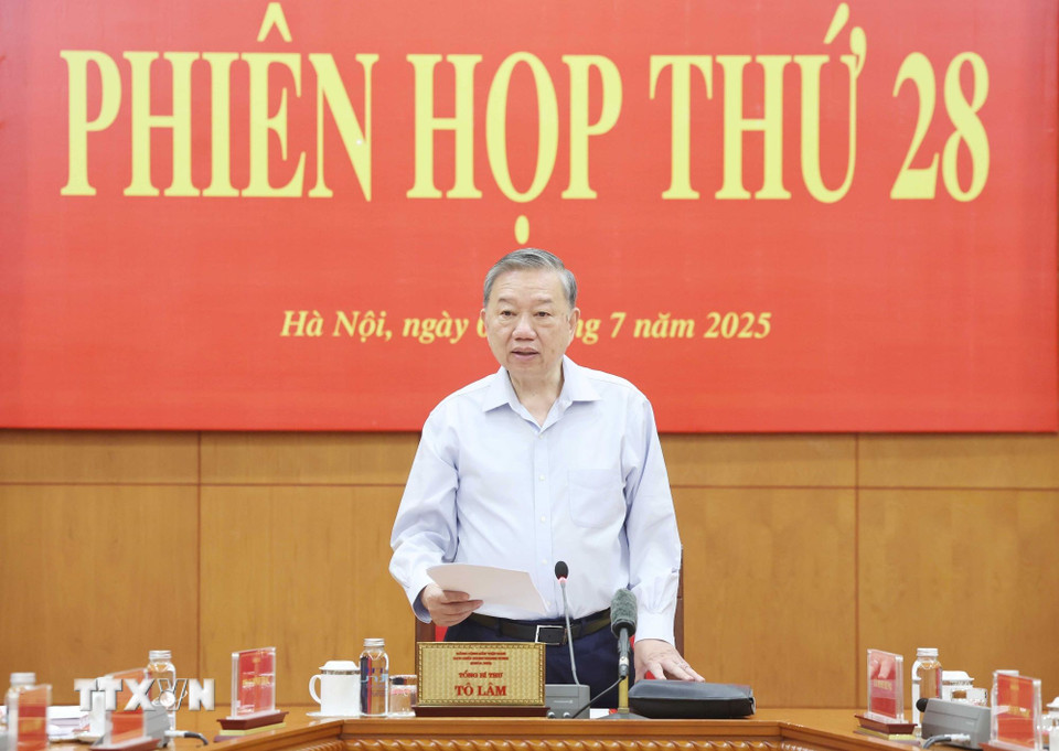 tong bi thu chu tri phien hop thu 28 ban chi dao trung uong ve phong chong tham nhung lang phi tieu cuc 0707 1.jpg