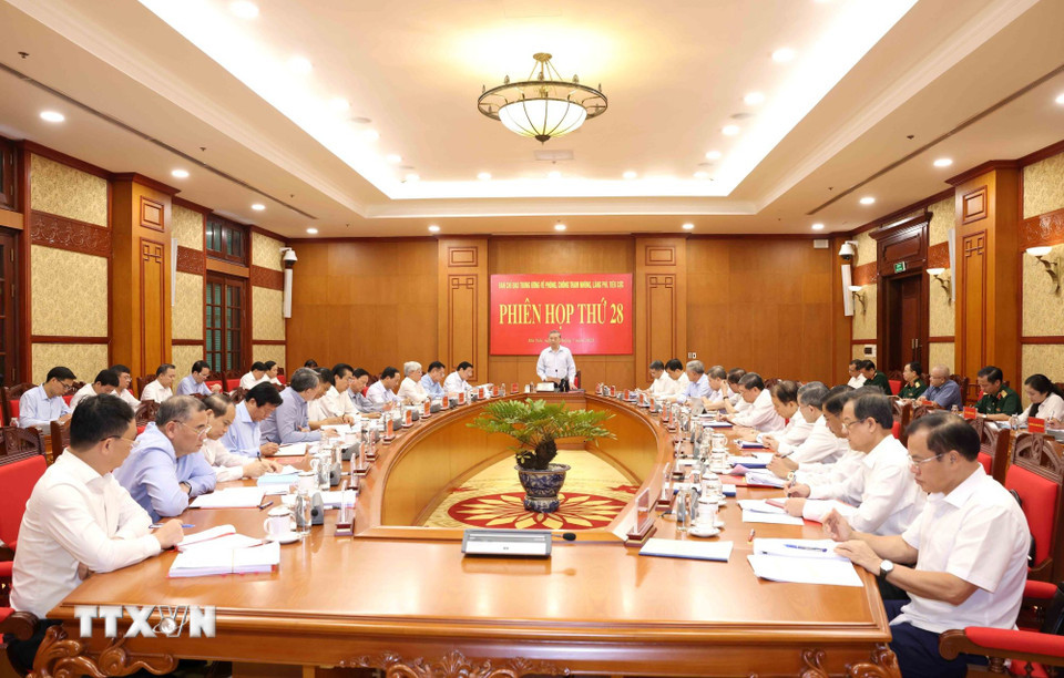 tong bi thu chu tri phien hop thu 28 ban chi dao trung uong ve phong chong tham nhung lang phi tieu cuc 0707 4.jpg