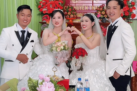 Chị gái lấy chồng, em trai cưới vợ cùng ngày, đám cưới nhiều điều thú vị