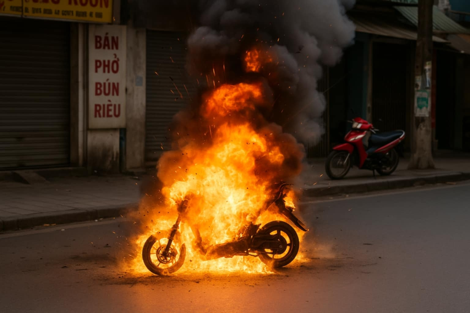 Vợ bị thương vì xe máy phát nổ, công an phát hiện điểm đáng ngờ của người chồng