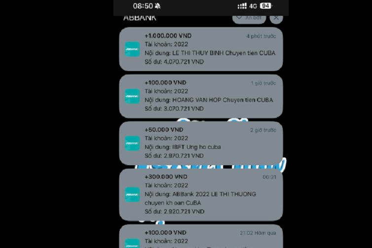 Thanh niên bất ngờ nhận loạt khoản tiền ủng hộ Cuba: