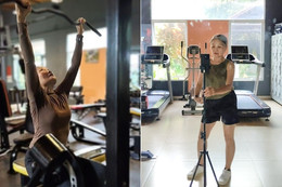 Bà lão 72 tuổi gây sốt phòng gym, nâng tạ 10kg, tự quay video đăng TikTok