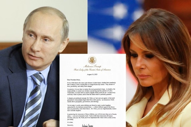 Ông Trump công bố toàn văn bức thư bà Melania gửi Tổng thống Nga Putin
