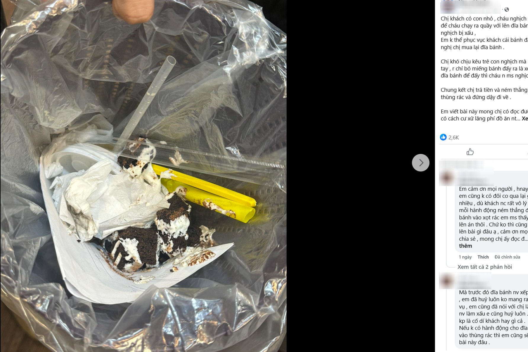 Vứt bánh ngọt vào sọt rác, phụ huynh Hà Nội gây 'bão' mạng chuyện dạy con