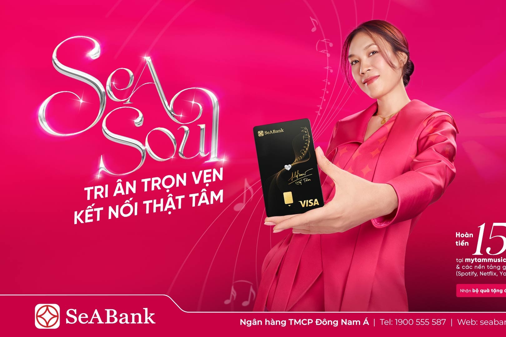 SeABank kết hợp cùng ca sĩ Mỹ Tâm ra mắt thẻ Visa SeASoul 2in1