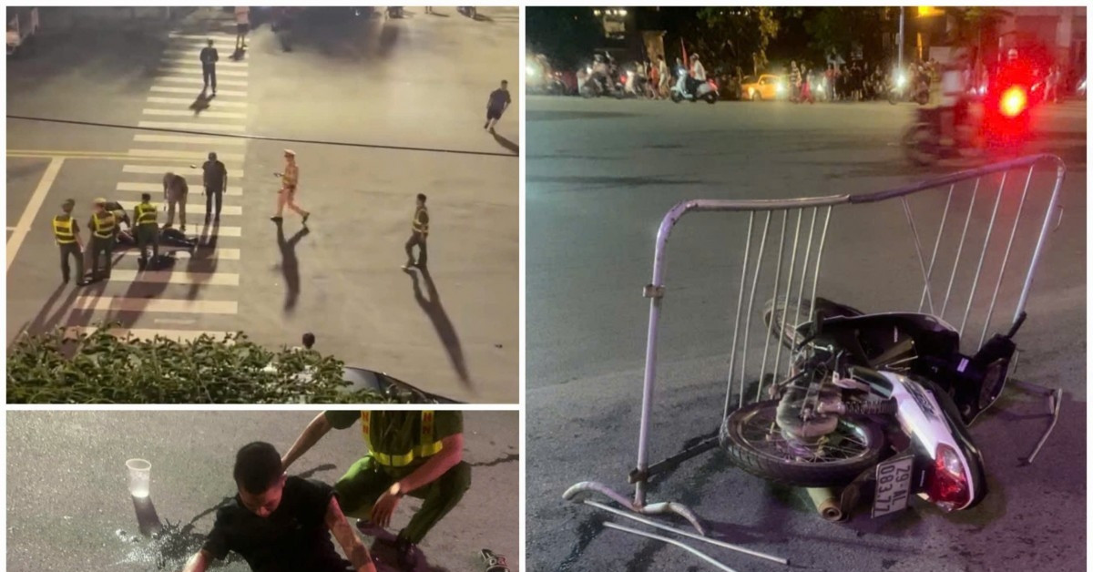 Bắt giữ 2 thanh niên &amp;apos;thông chốt&amp;apos;, tông thẳng vào cảnh sát cơ động ở Hà Nội