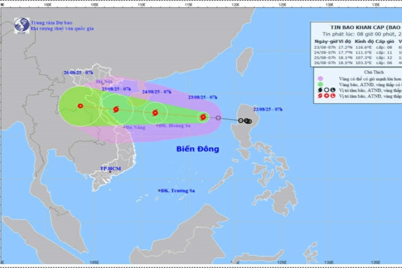 Bão số 5 hình thành tăng cấp rất nhanh, Thanh Hóa đến Huế sắp mưa lớn dữ dội