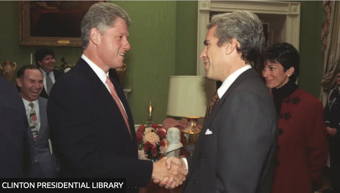 Ghislane , Epstein và ông Bill Clinton.