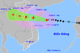 Bão số 5 cách Nghệ An khoảng 600km giật cấp 15, nguy cơ gây thiệt hại lớn