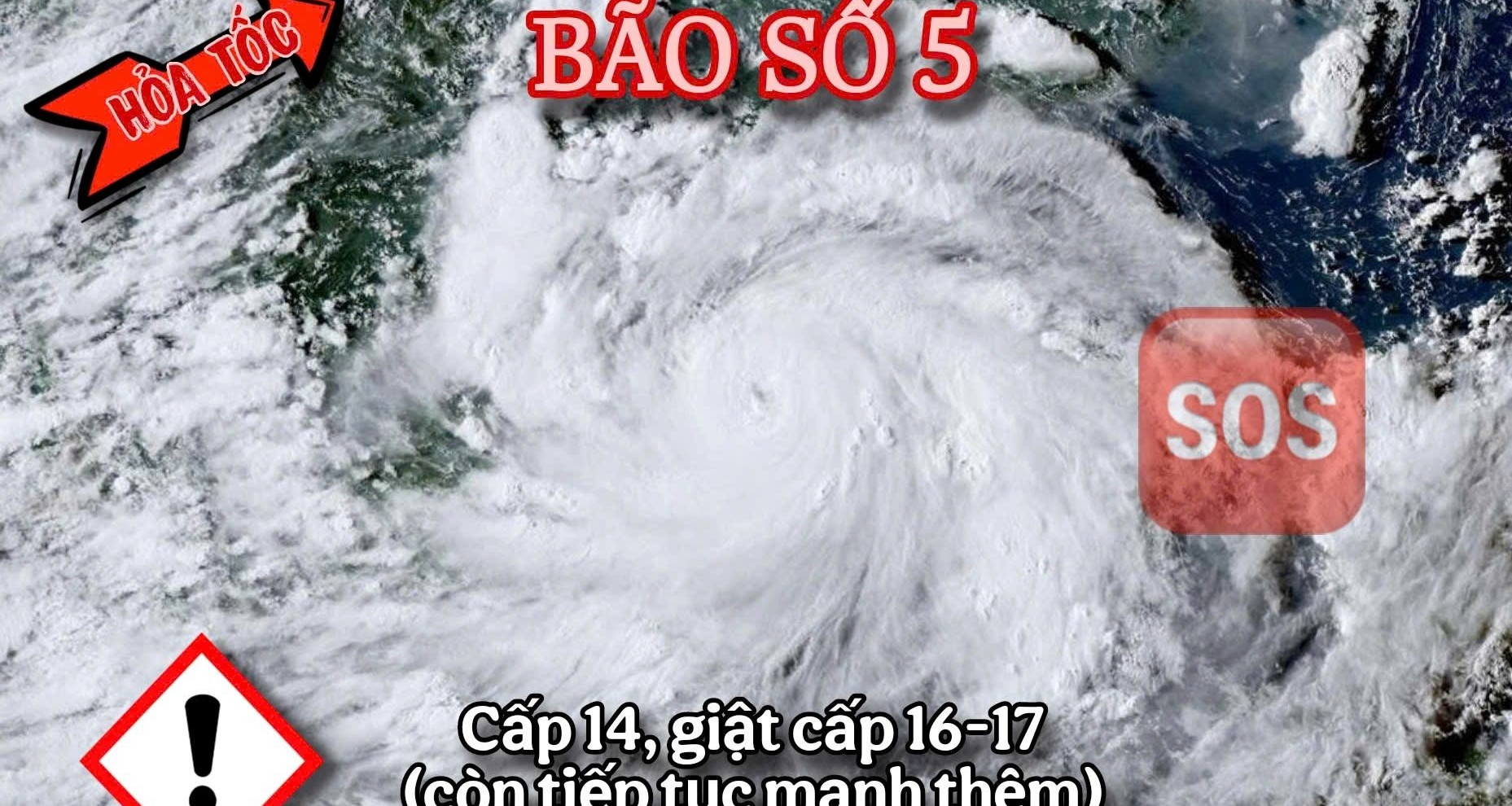 Tin mới nhất về bão số 5: Tăng vọt giật cấp 17,...