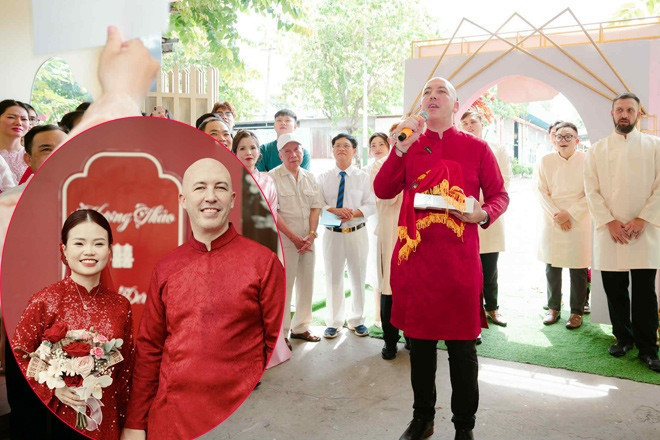 Chú rể Tây vượt thử thách rước cô dâu Hà Nội, quan viên hai họ cười nghiêng ngả