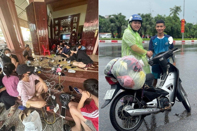 Chuyện ấm lòng sau bão: Thoát 'biển nước' nhờ người lạ, cho cả xóm sạc pin nhờ