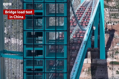 Xem cầu cao nhất thế giới thực hiện bài kiểm tra chịu tải quan trọng