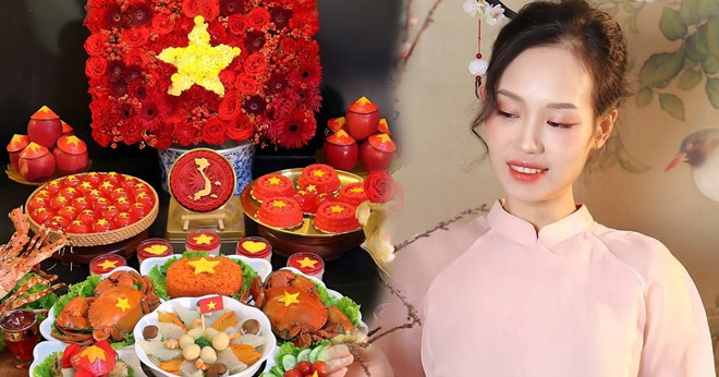 Chị em sáng tạo &amp;apos;mâm cỗ yêu nước&amp;apos; gây sốt, chia sẻ điều xúc động