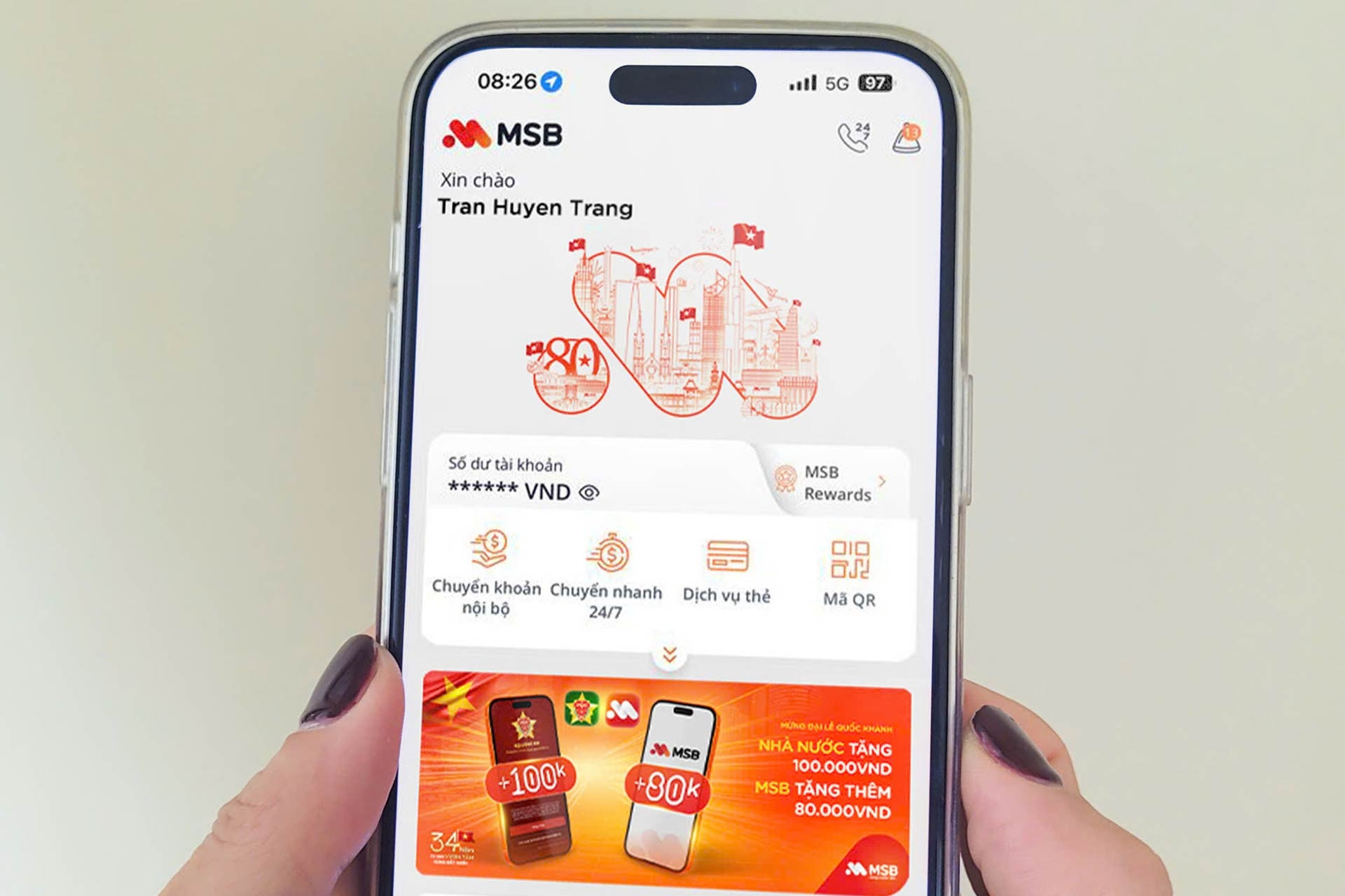 Nhận quà tới 180.000 đồng khi khách hàng liên kết VNeID cùng MSB