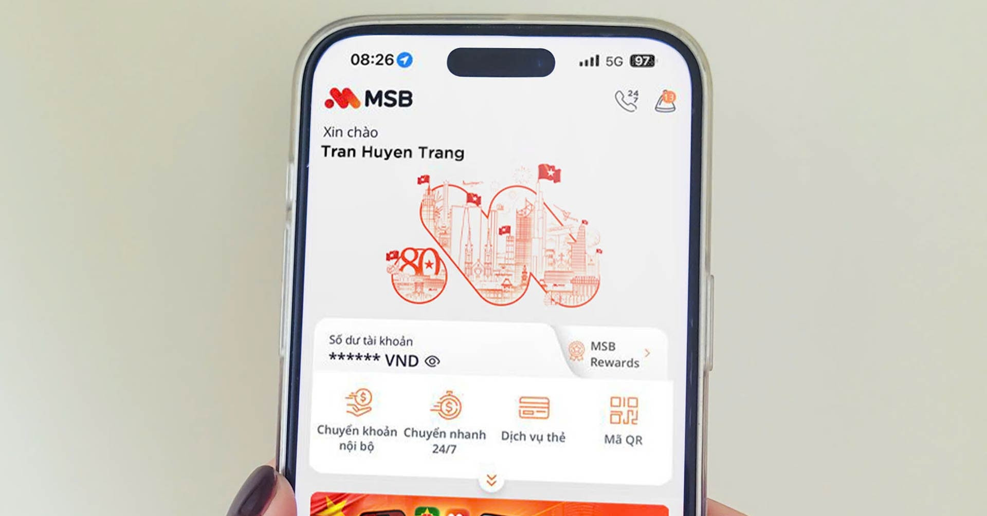 Nhận quà tới 180.000 đồng khi khách hàng liên kết VNeID cùng MSB