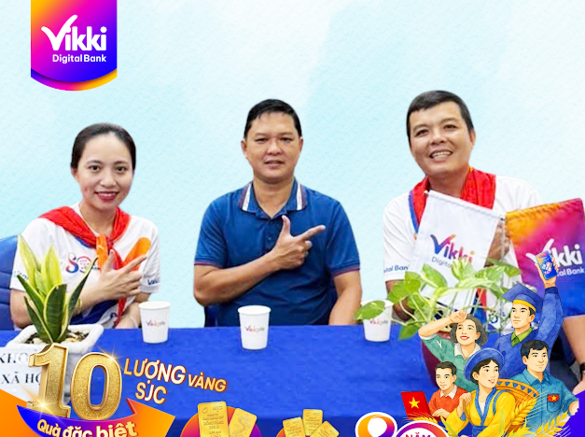 Vikki trao 1 lượng vàng SJC cho khách hàng thứ 10.000 mở tài khoản An sinh