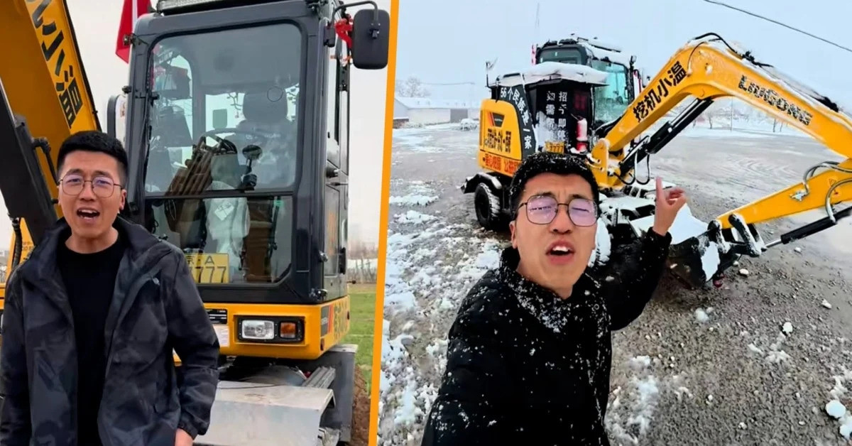 Chàng trai 27 tuổi lái máy xúc đi khắp nơi gây sốt mạng
