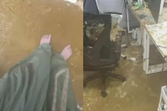 Đang học trong lớp, nữ sinh bất ngờ bị 'biển' nước thải dội xuống đầu