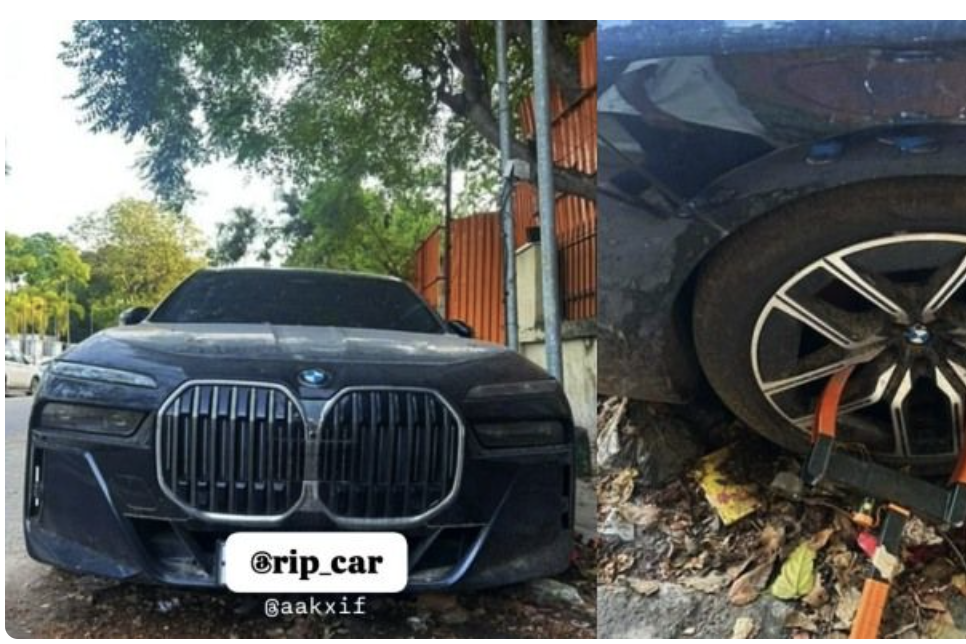 Xe sang BMW 7-Series thế hệ mới hơn 7 tỷ đồng bị bỏ hoang giữa phố