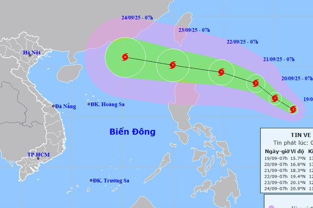 Bản tin trưa 19/9: Tin bão Ragasa: Có thể đạt siêu bão, tiến vào Biển Đông