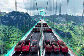 Cách độc đáo Trung Quốc dùng để thử trọng tải cho 'siêu cầu' cao nhất thế giới