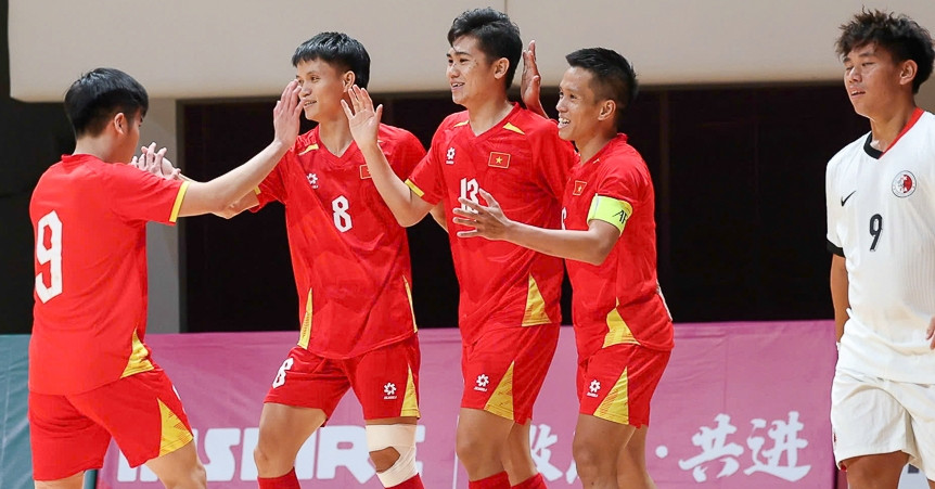 Tuyển futsal Việt Nam thắng Hong Kong 9-1 ở giải châu Á