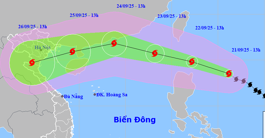 Bão Ragasa có thể đạt cực đại cấp 17, dự báo thời điểm đi vào Vịnh Bắc Bộ
