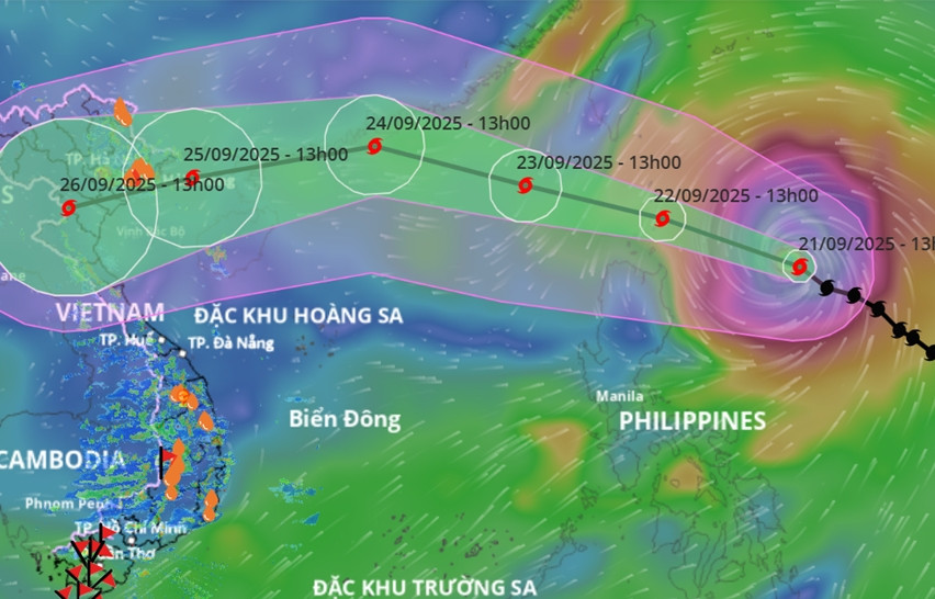 Bão Ragasa có thể đạt cực đại cấp 17, dự báo thời điểm đi vào Vịnh Bắc Bộ