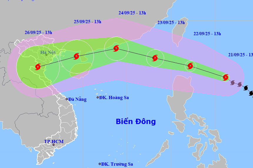 Bão Ragasa có thể đạt cực đại cấp 17, dự báo thời điểm đi vào Vịnh Bắc Bộ
