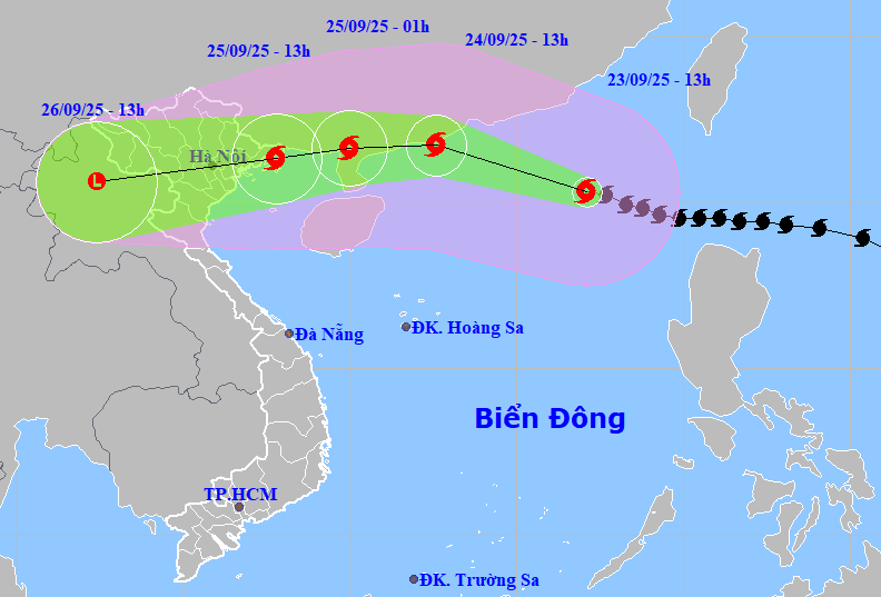 Siêu bão số 9 Ragasa còn ở cấp 16-17, Quảng Ninh - Thanh Hóa gió mạnh dần từ sáng 25/9
